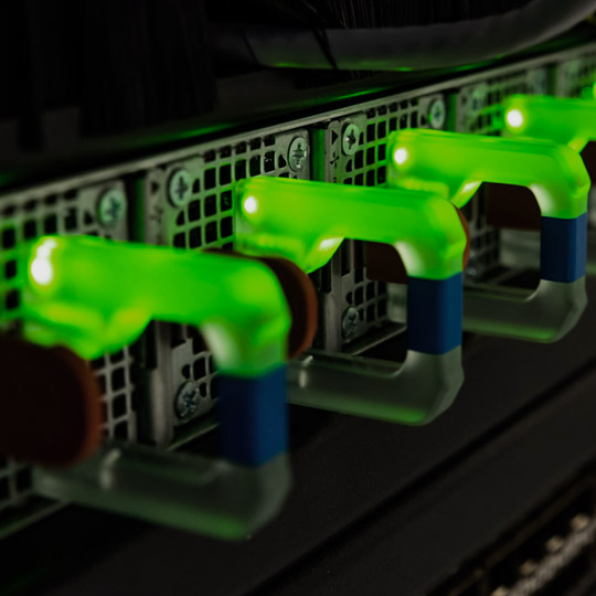 Green server lights