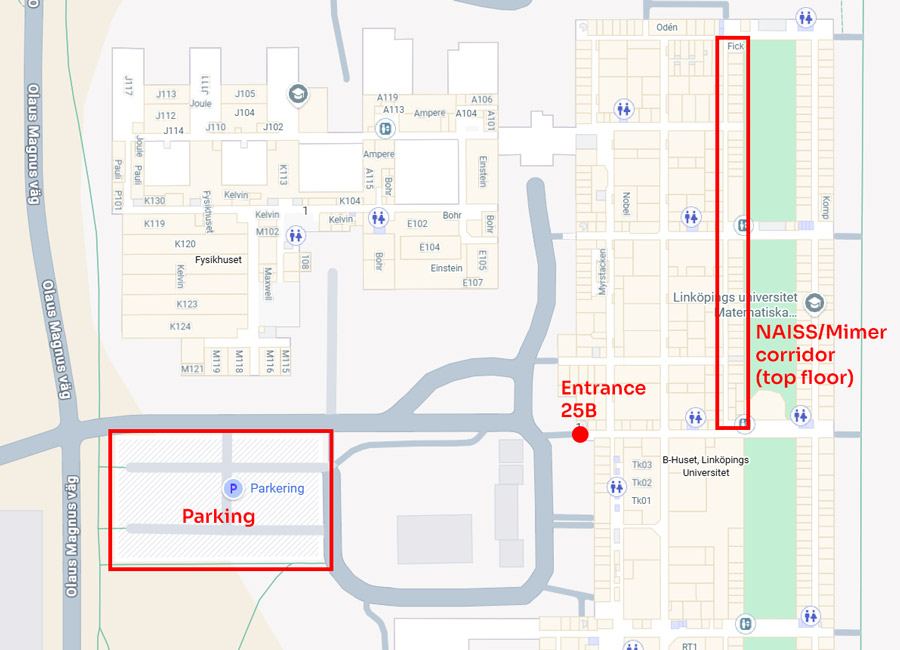 Map of NAISS premises at Campus Valla